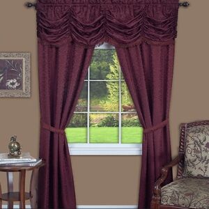 Luxurious Burgundy Drapes with Valance